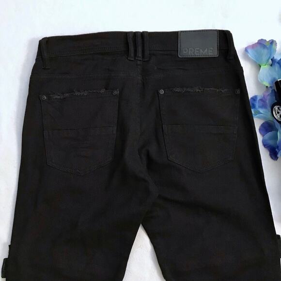 Preme NWOT Black Distressed Skinny Jeans Men 32 - Picture 9 of 10
